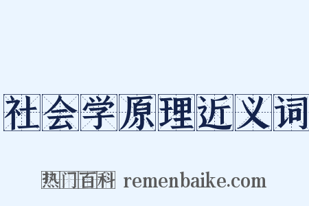 社会学原理近义词是什么意思的图片